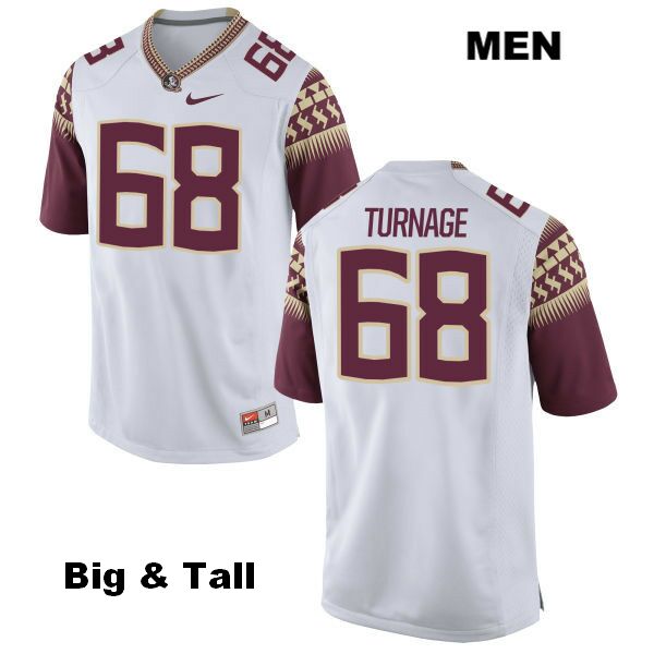 Men's NCAA Nike Florida State Seminoles #68 Greg Turnage College Big & Tall White Stitched Authentic Football Jersey ZKJ2369AD